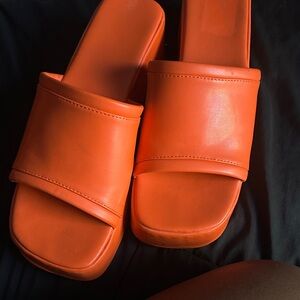Orange Slide Sandals